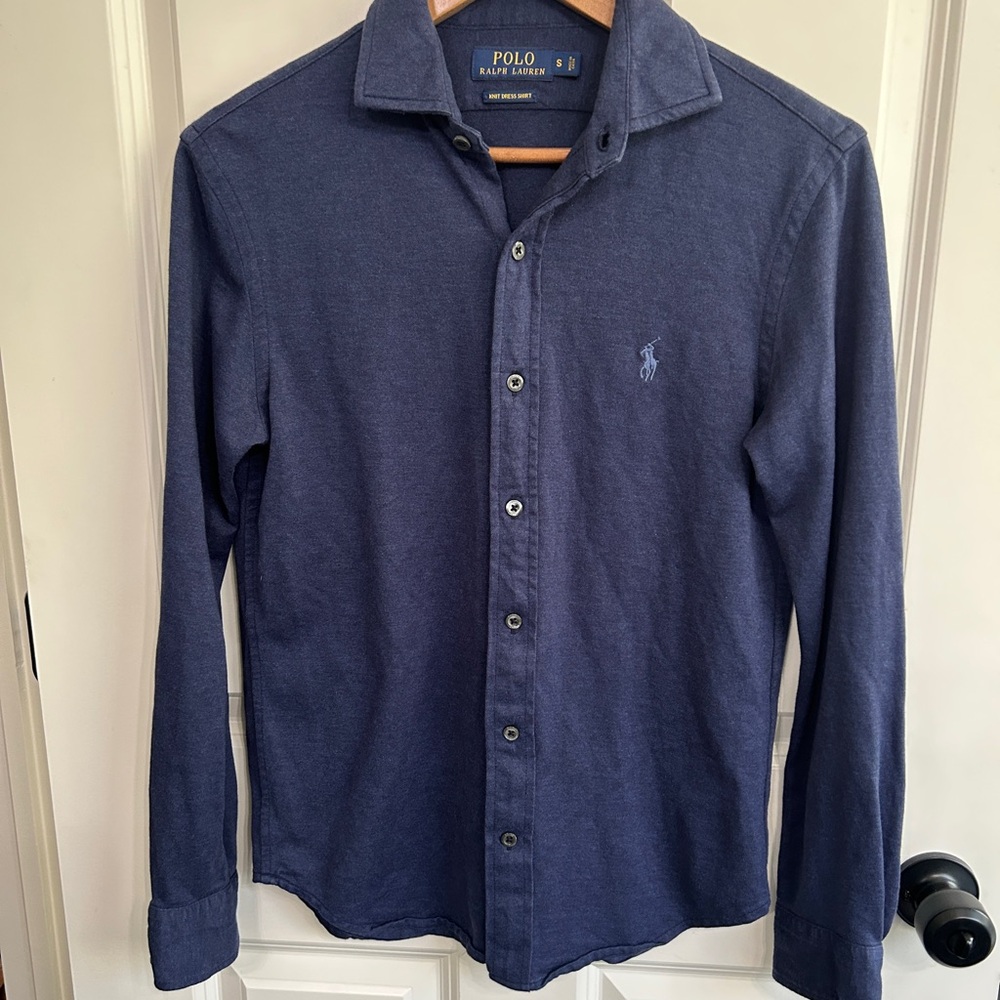 EUC Ralph Lauren men’s slim fit knit dress shirt 100% cotton button down size S. - Picture 6 of 12